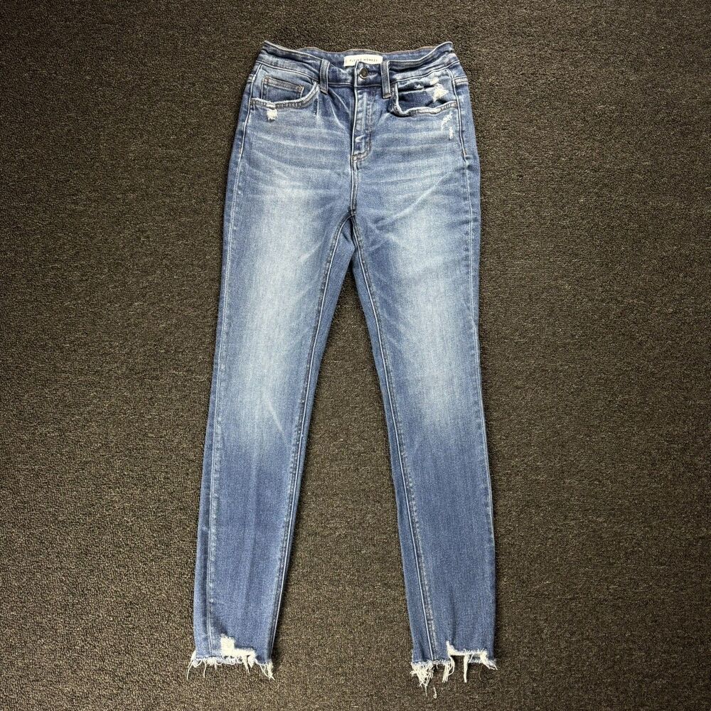 Flying Monkey High Rise Raw Hem Skinny Jeans Women's Size 26 - Picture 2 of 13